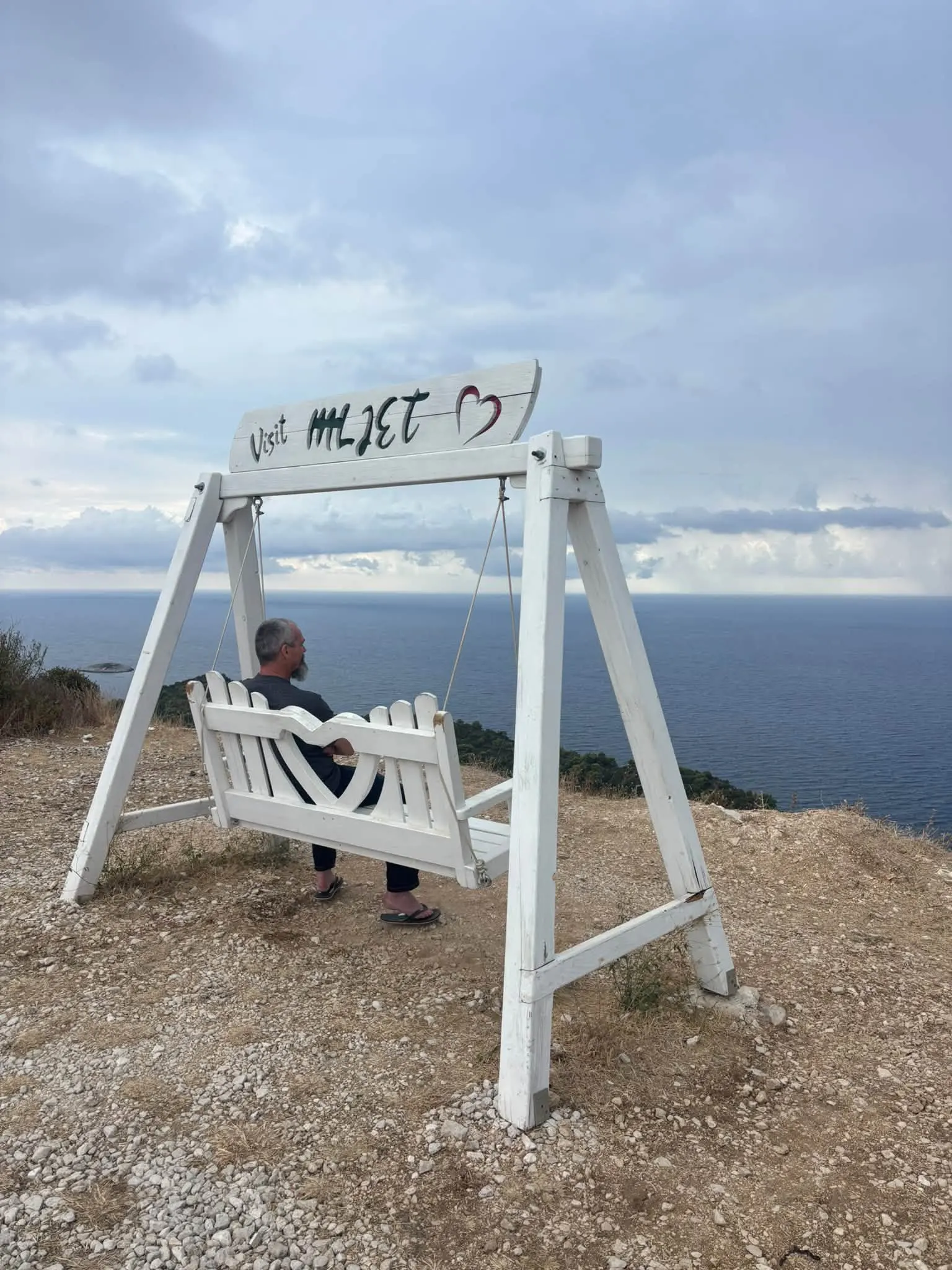 A bench looking out over the sea at Polače, Mljet